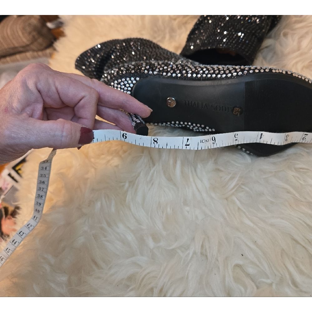 Thalia Sodi Black Rhinestone Heeled Boots-GORGOUS! - Picture 7 of 9